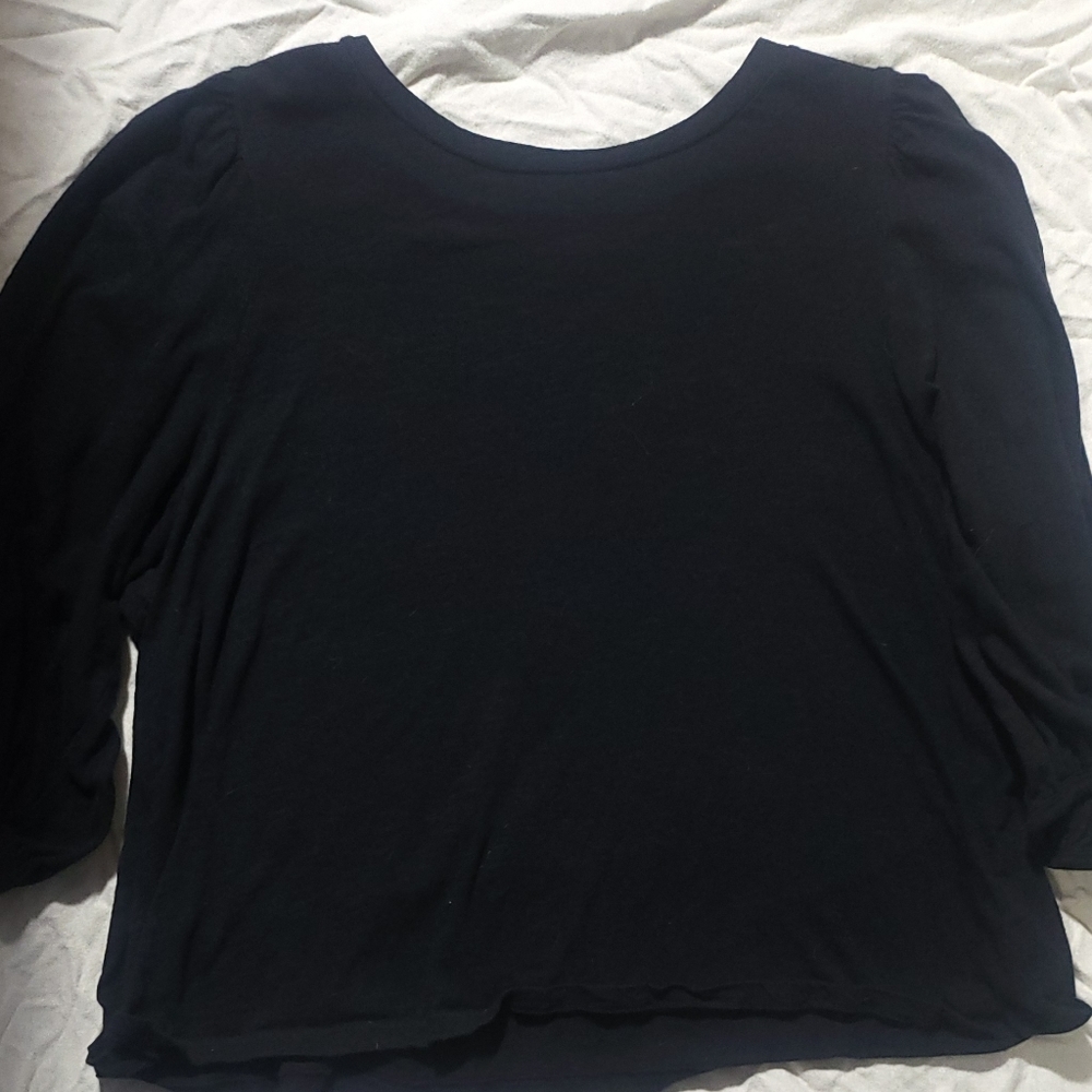 a.n.a Classic Black Long Sleeve Top